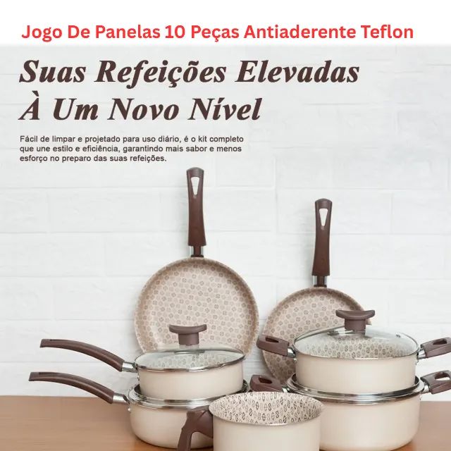 Jogo de Panelas com 10 Peças - Antiaderente - pronta Entrega!! - Foto 3