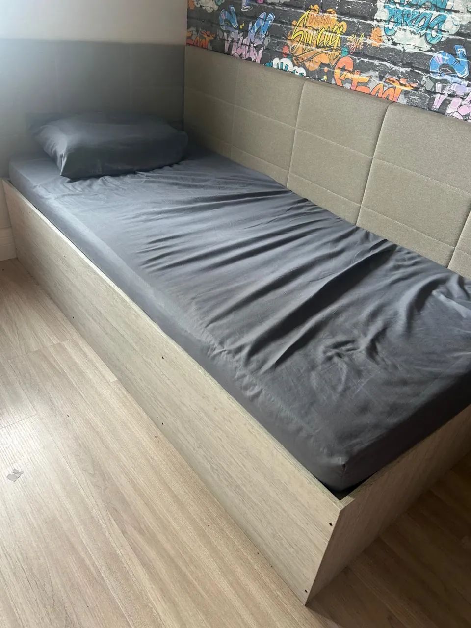 Cama de MDF cinza clara  - Foto 2
