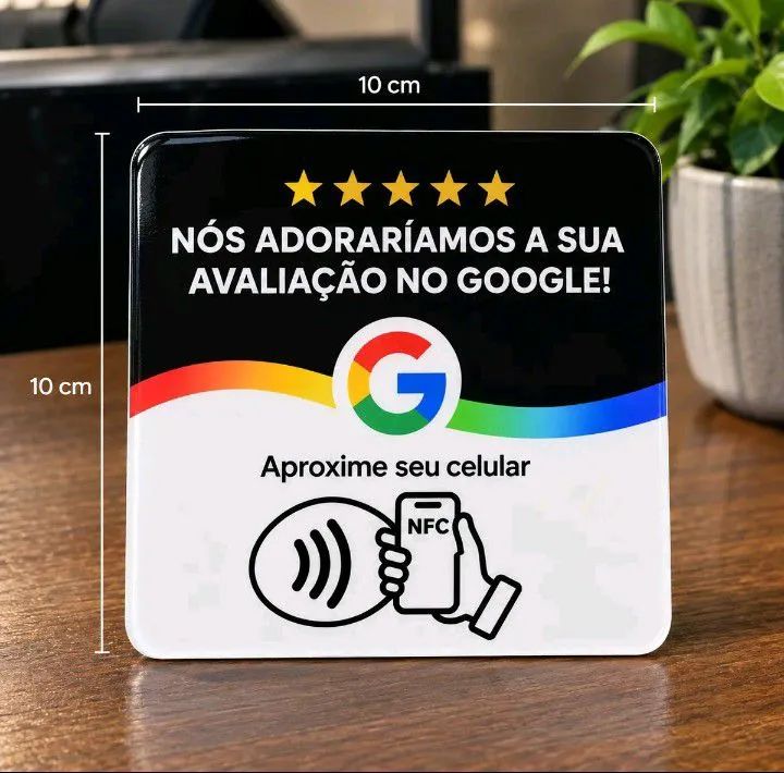 ? Plaquinha de Avaliação no Google com NFC - NTAG215 - Foto 2
