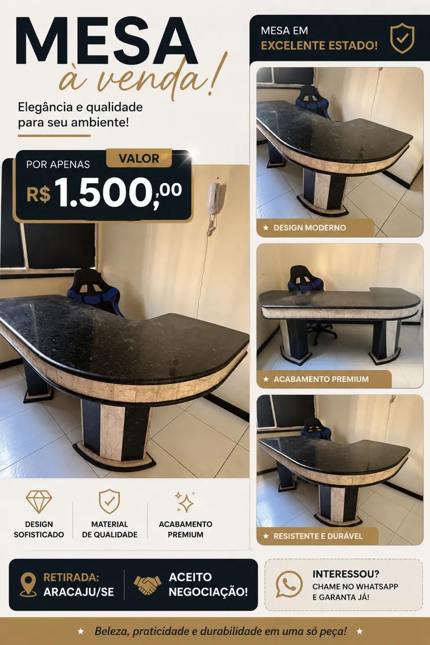 Vendo mesa de mármore 