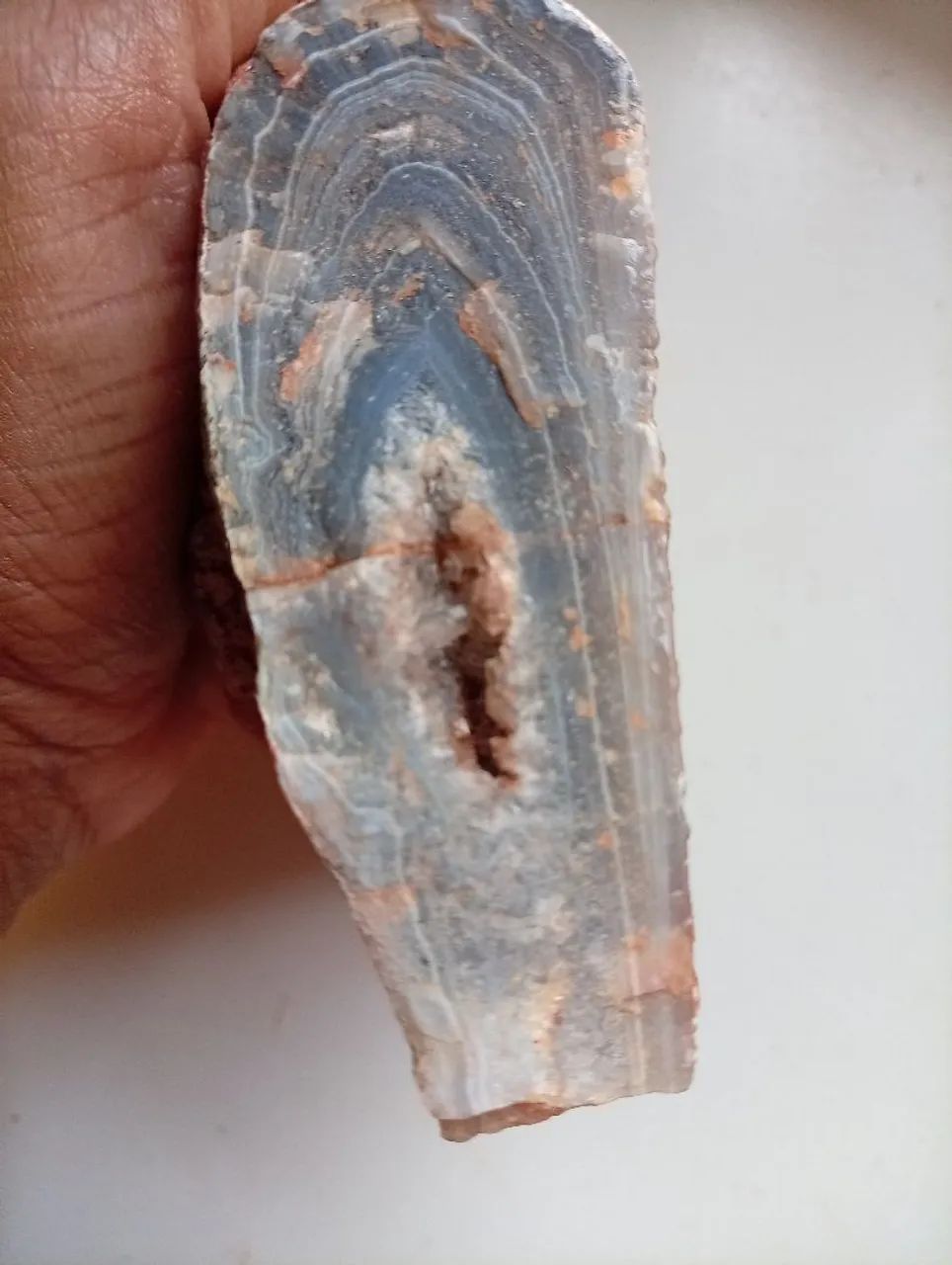 Ágata calcedônia azul mineral colecionável 