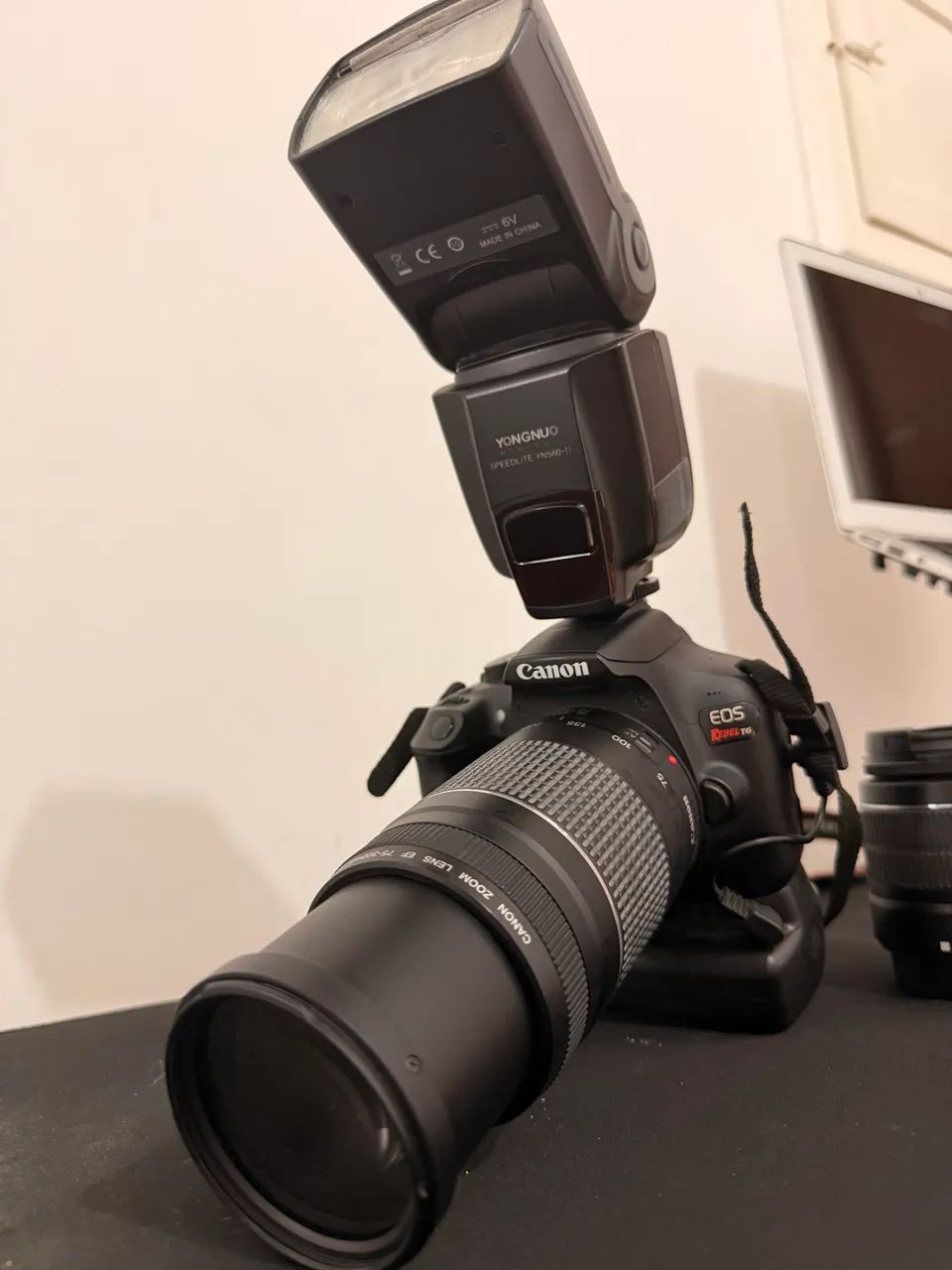 Kit completo Canon T6 + Lentes + Flash + cartões