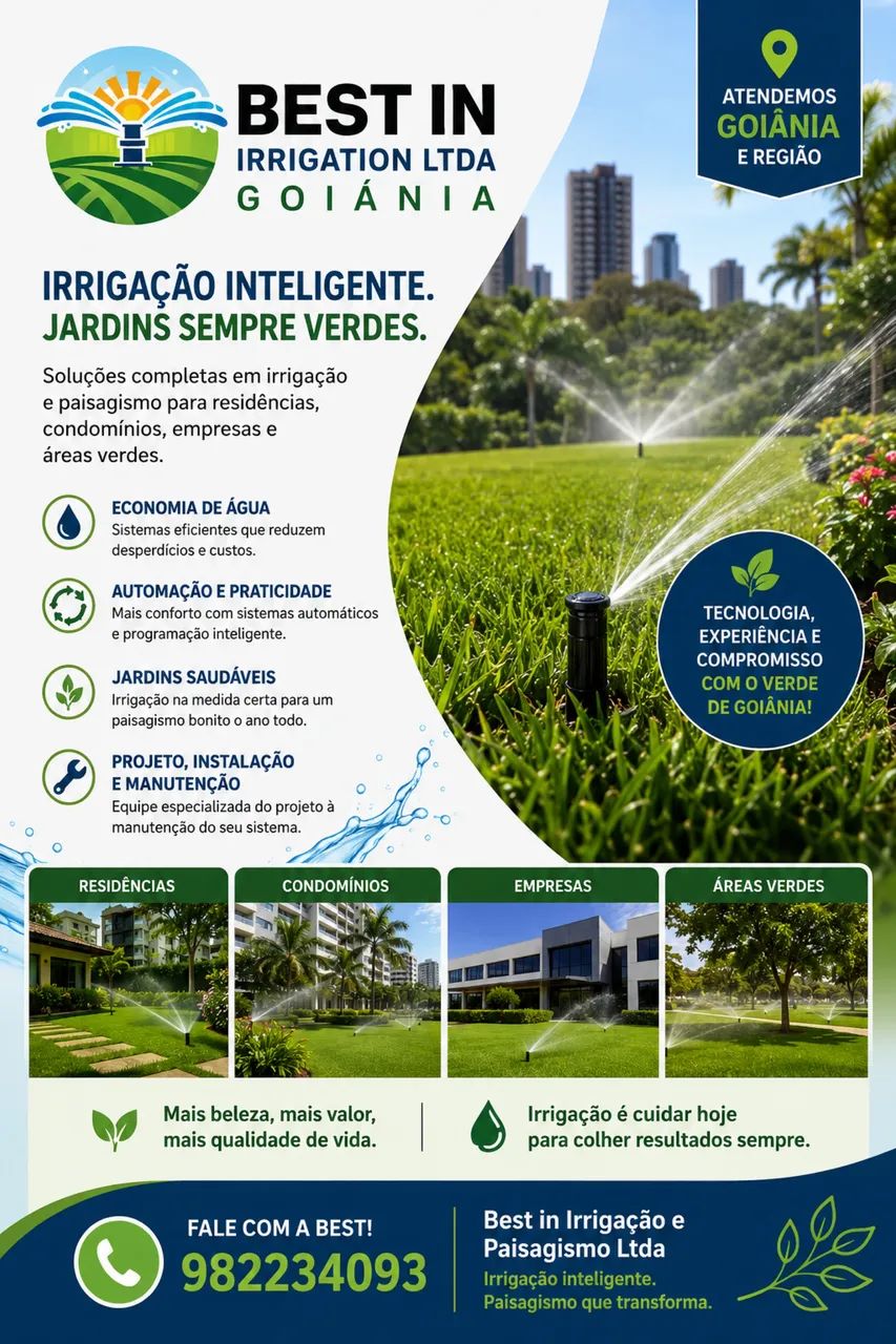 Serviços de instalação e manutenção de irrigação . 