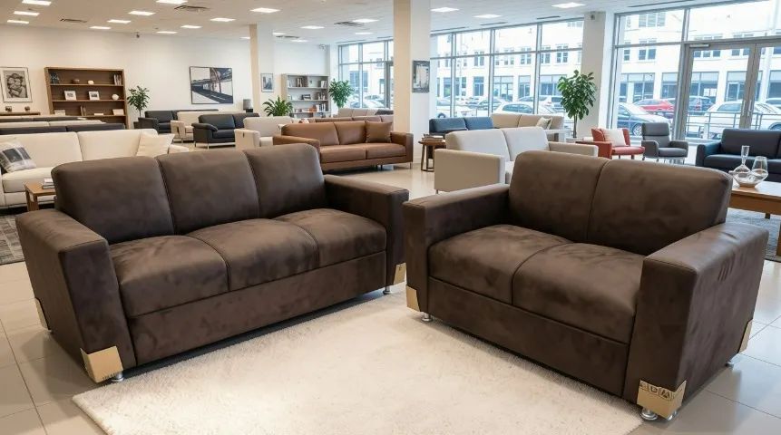 Sofá 2 e 3 Lugares Suede Cinza Claro D33 Premium