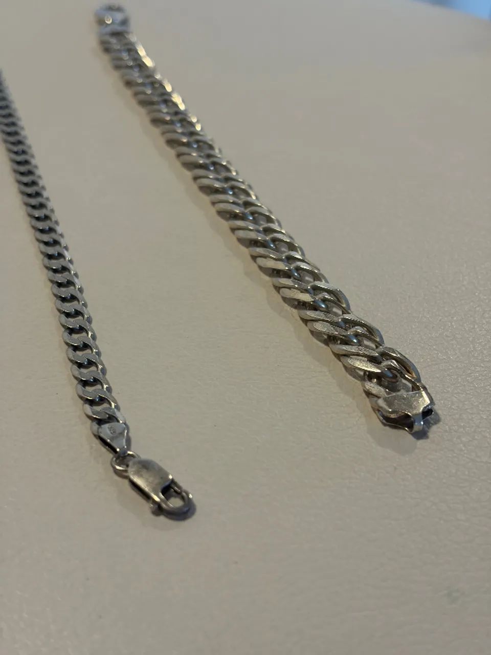 Kit 2 Pulseiras Prata 925 Maciça - Elo Grumet - 39g