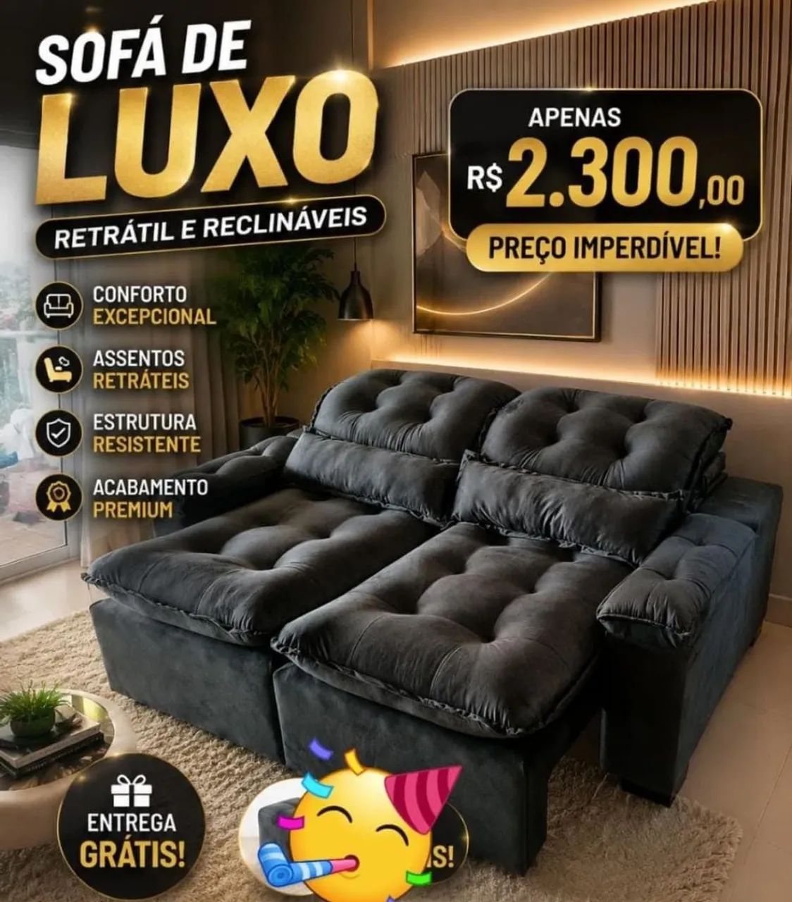 Sofá Retratil Reclinavel de 2 lugares - Foto 3