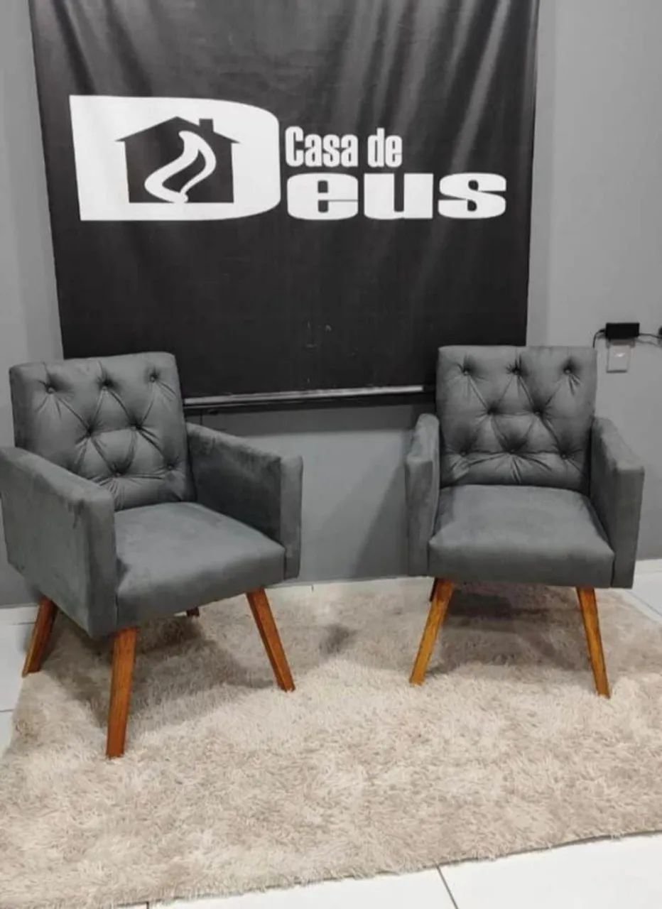 Poltronas em tecido suede,300 na compra de mais de uma poltrona,contato * - Foto 2