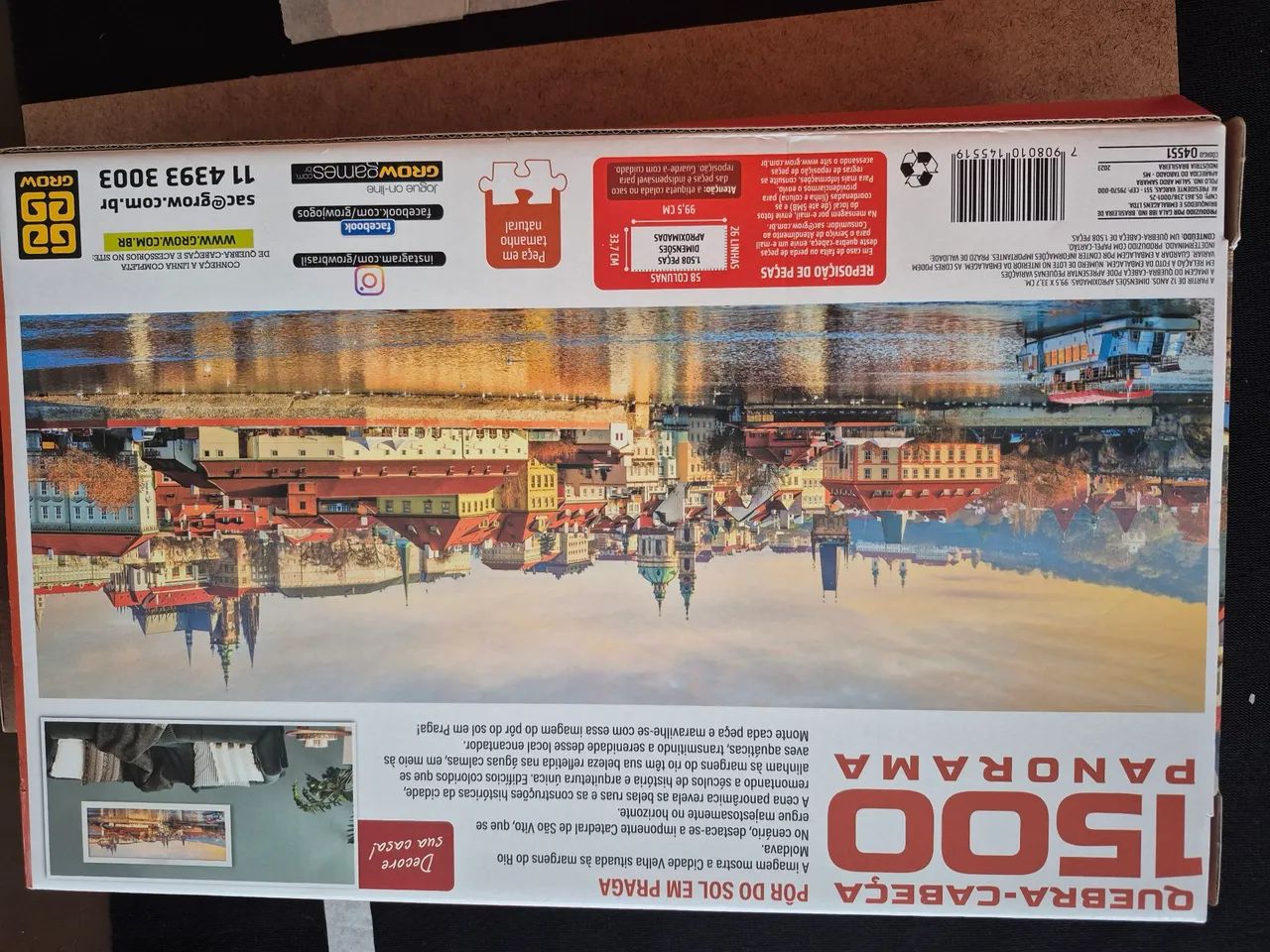 Quebra cabeca grow 1500pcs panorama - por do sol em praga  - Foto 2