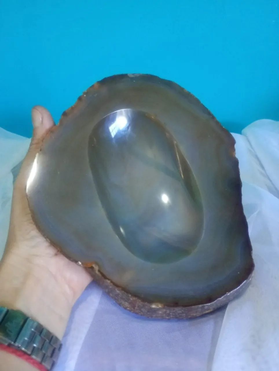 Linda saboneteira em ágata - Pedra natural  