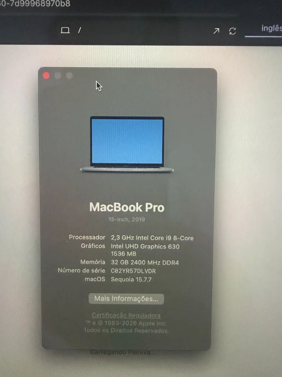 MacBook Pro 15インチ 2019 / メモリ16GB / 256GB macbook pro 2019 15 pol processador intel i7 ram 16 gb 256 gb