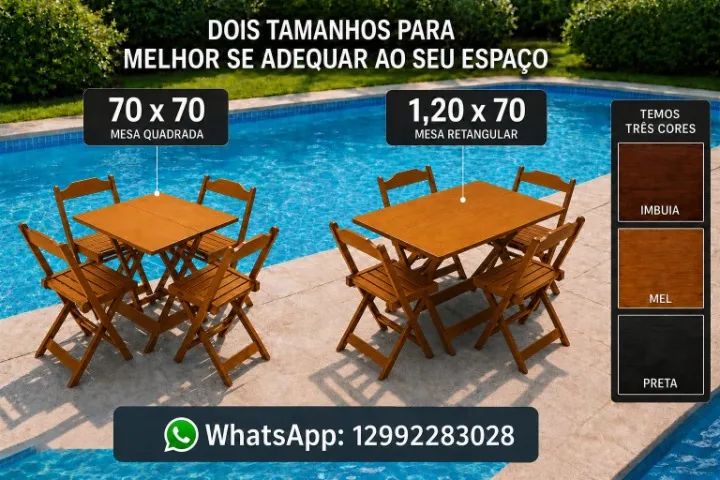 JOGO DE MESA DOBRAVEL PARA COMERCIO EM TAUBATE-SP 