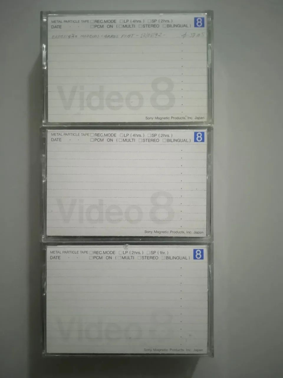 Lote com 3 fitas de vídeo Sony Video 8 usadas  - Foto 2