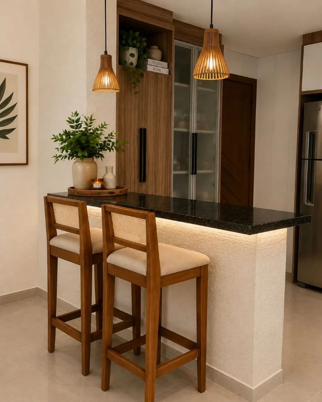 Kit com 4 Banquetas Novas Altas Madeira Maciça 