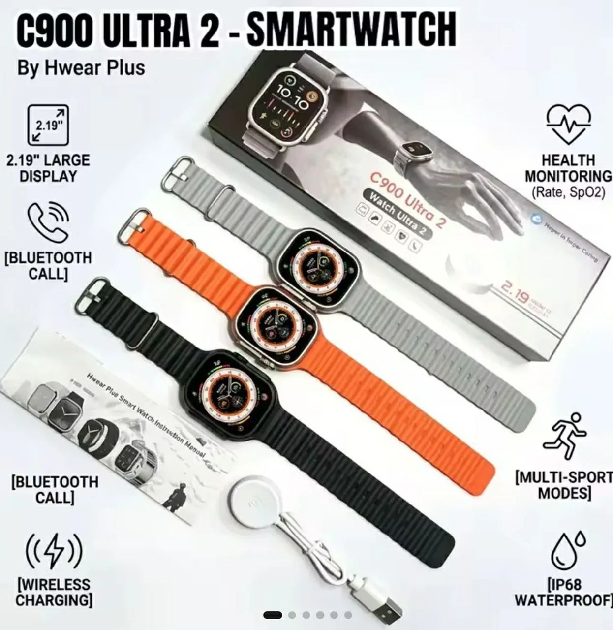 Smartwatch C900 Ultra 2 - 2.19" - Foto 3