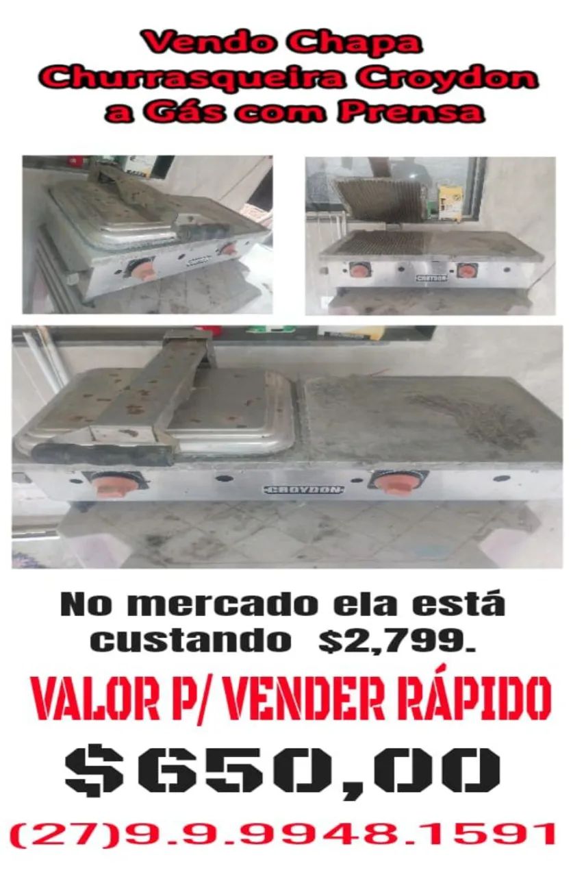 Chapa dupla p bares e lanchonetes 