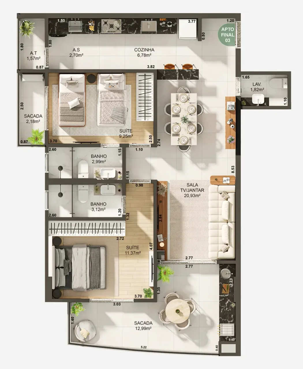 PLANTA 86m²