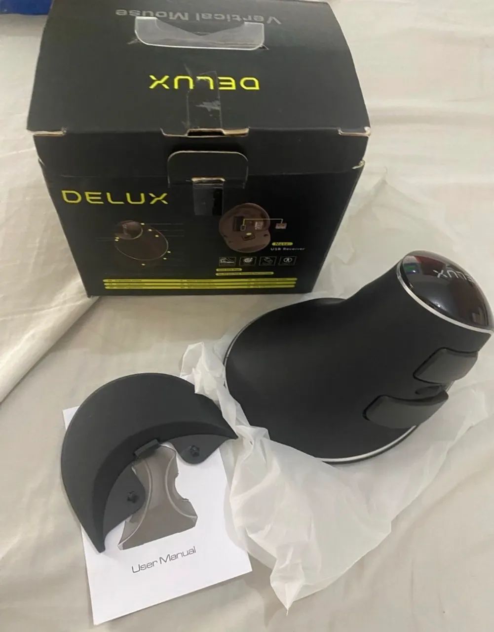 mouse vertical delux ergonomic series m618plus rgb black - Foto 3