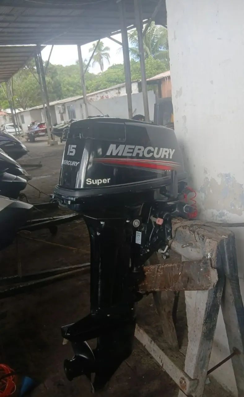 MOTOR POPA MERCURY 2TEMP ISHP MOD ME 15 M SUPER - NE SERIE: - Foto 3