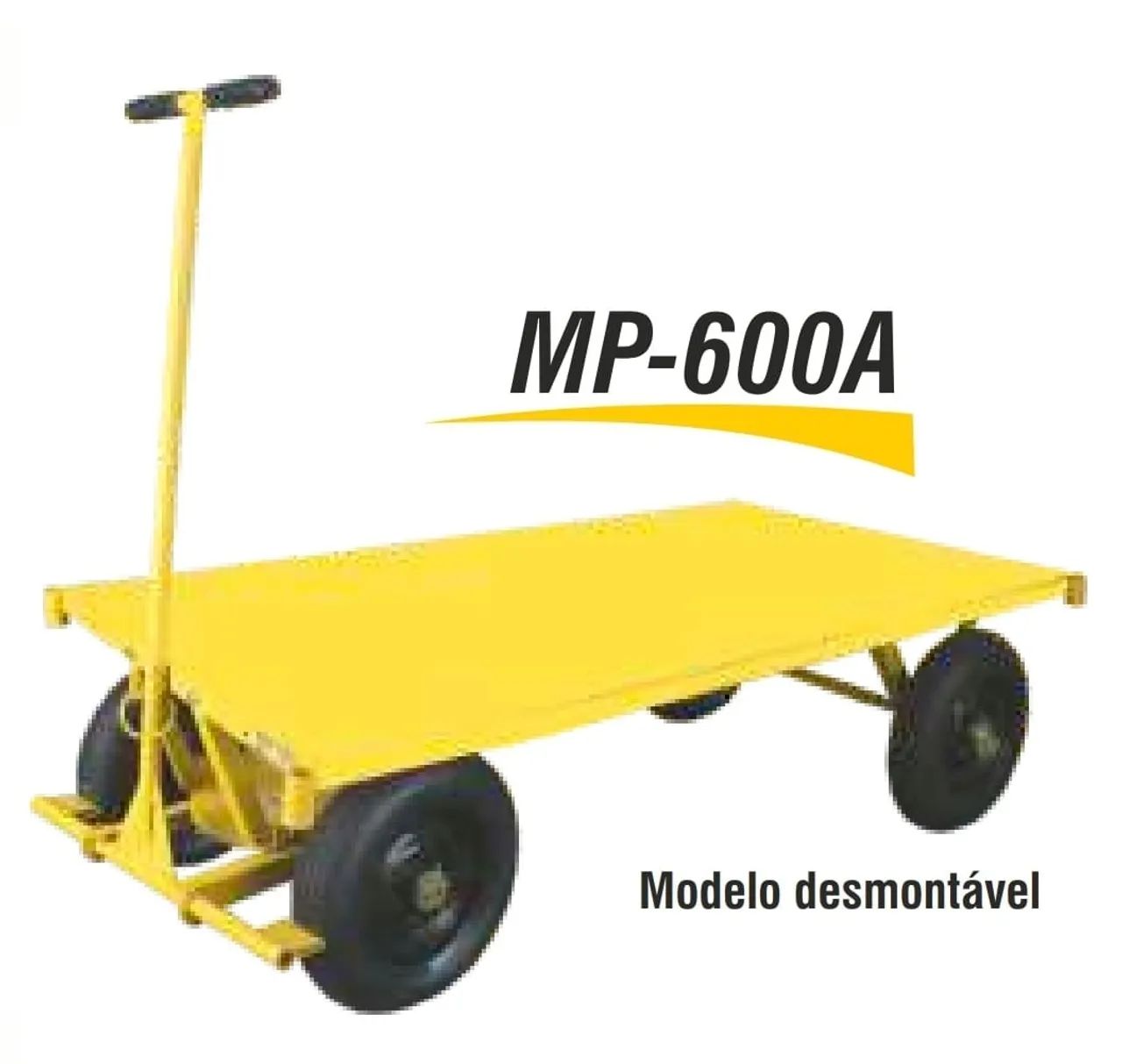 Carrinho de plataforma 600kg reforçado madeira e aço pronta entreg