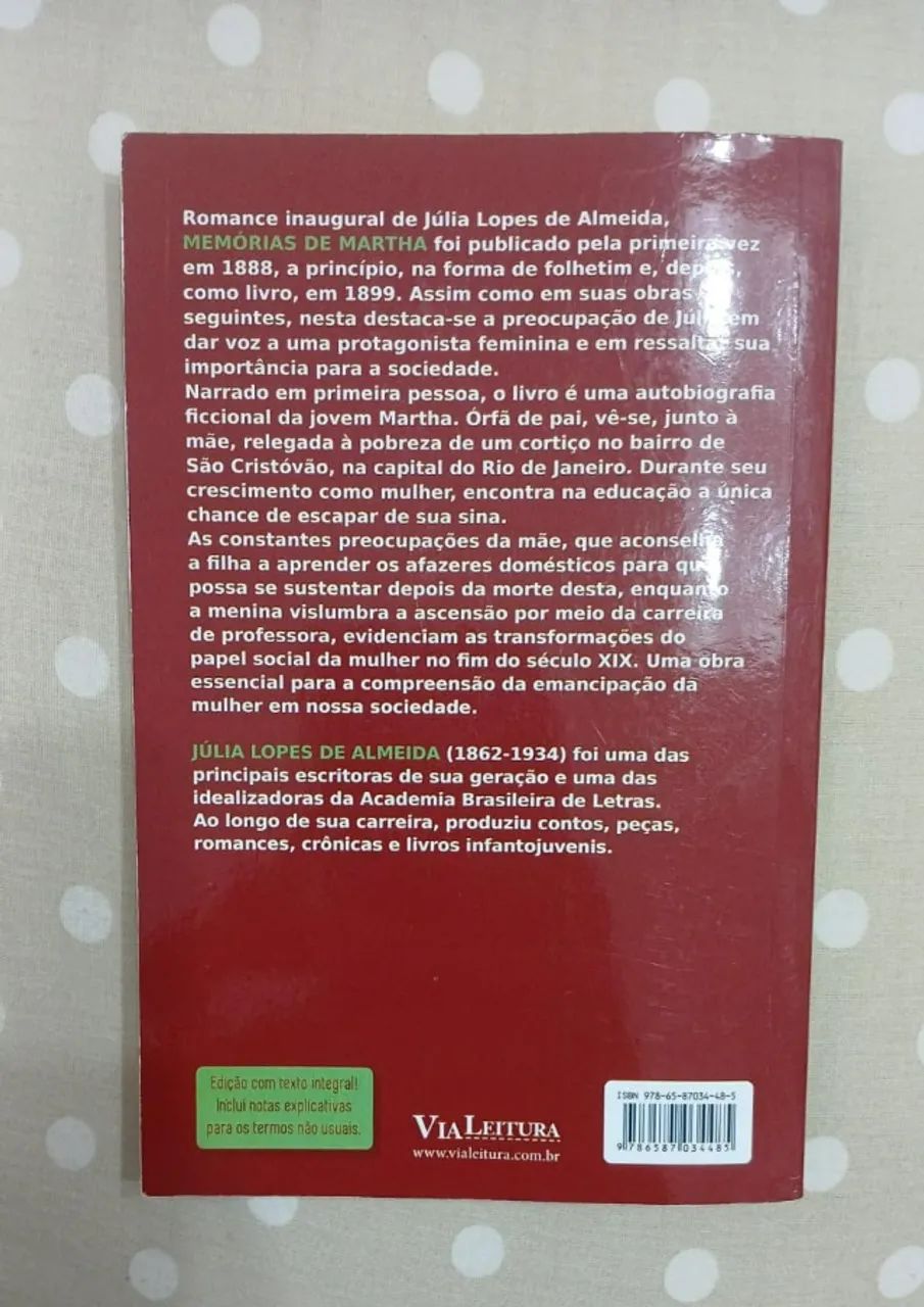 Memórias de Martha- Julia Lopes de Almeida. Leitura obrigatória FUVEST. - Foto 2