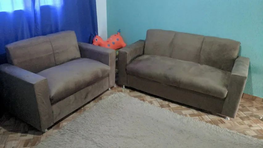 Sofá 2 e 3 lugares Material suede D33 Resistente Confortável Promoção | Parcelamos - Foto 5
