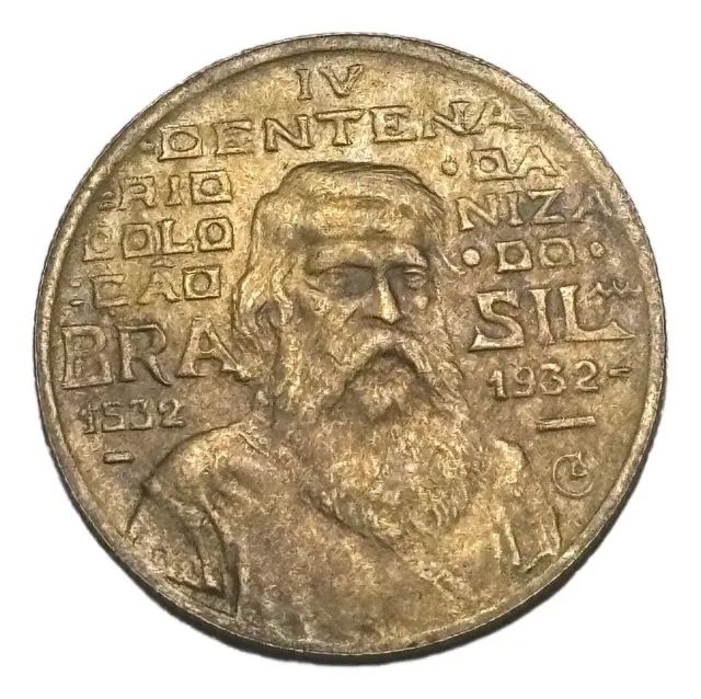 Moeda 500 Réis 1932 - 4o Centenário Colonização - Coletinho.