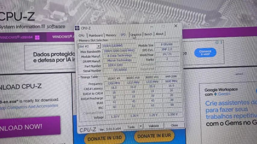 XPG Memória RAM 2x8 3200mhz CL16 - Foto 3