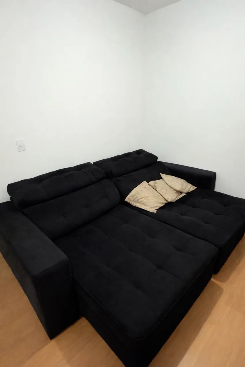 Sofá retrátil preto  - Foto 2