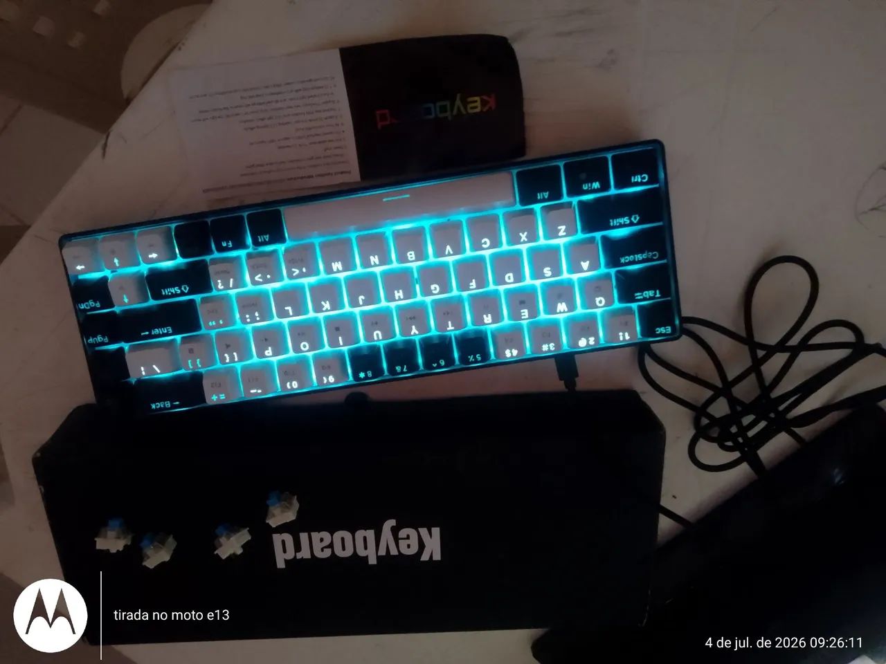 Teclado novo semi mecânico 
