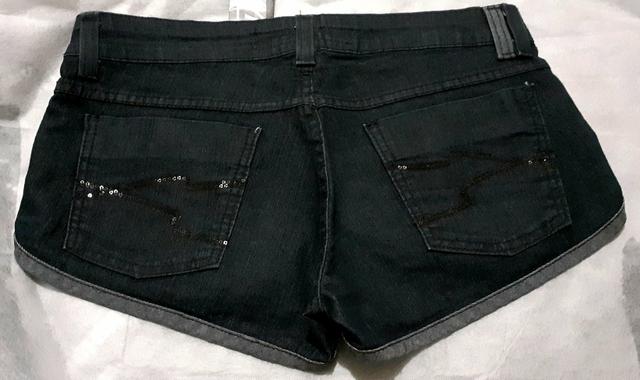 Short jeans com elastano e paetês da Pool - Foto 2