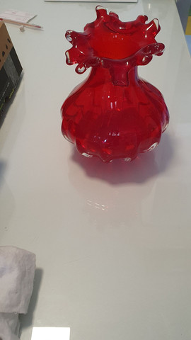 Vaso Trouxinha Em Cristal Murano Vermelho São Marcos