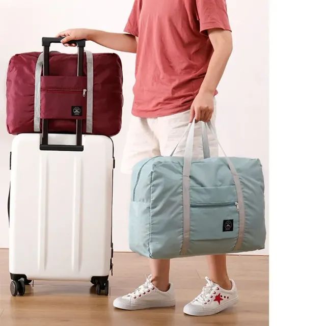 2 Bolsas Mochila de Viagem 42x16cm 16L Sacola Dobrável - Foto 2