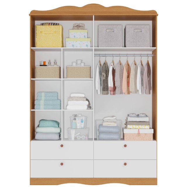 Guarda Roupa Infantil Encanto 4 Portas - Permobili Baby - ( Promoção ) - Foto 3