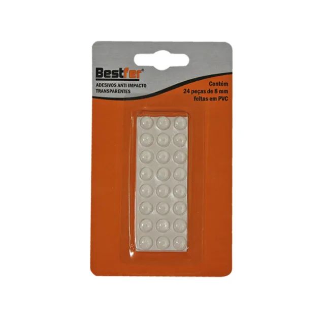 Protetor Adesivo Silicone Anti-Impacto Redondo Transparente 8mm 24pcs