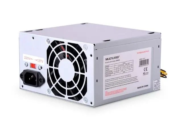 Fonte PC 200w Real Atx, Ventoinha de 8cm, Ga224, Multilaser  |   Ga224
