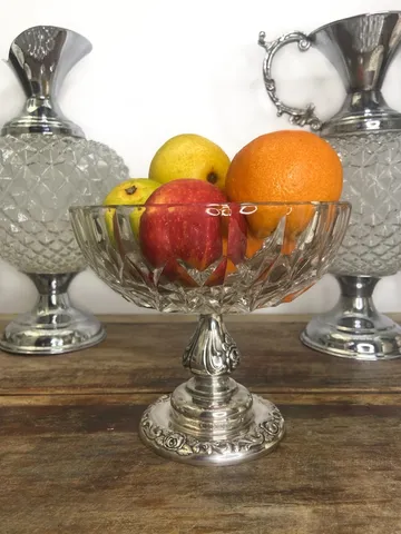 Fruteira em pura prata peruana STERLING com punção de teor 925 milésimos