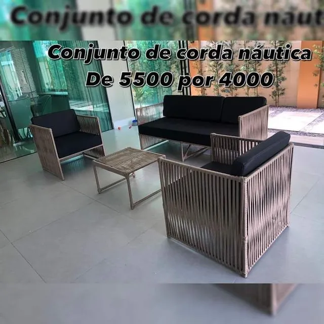 Móveis de fibra e corda náutica