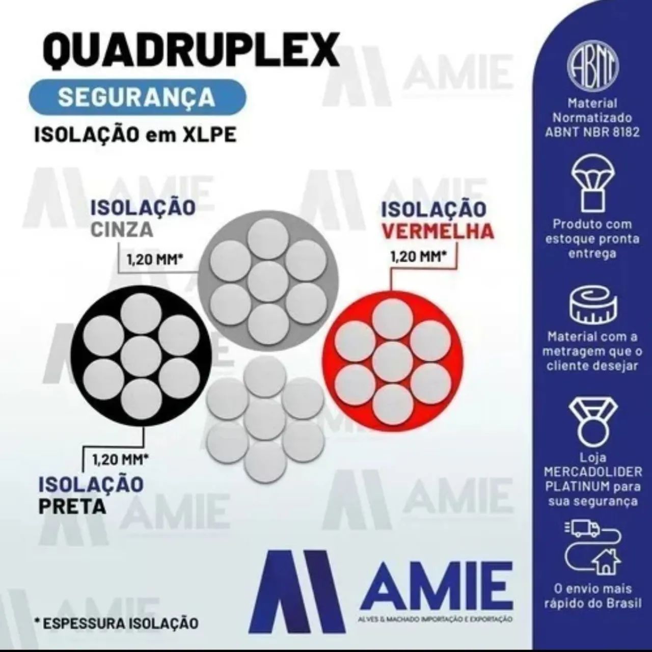 CABO ALUMÍNIO QUADUPLEX 16MM - 100M - Foto 2