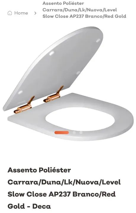 Assento Sanitário Deca Slow Close AP237 Red Gold Branco / Carrara / LK /Duna / Nova/Level