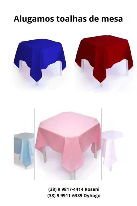 Aluga-se toalhas para mesa