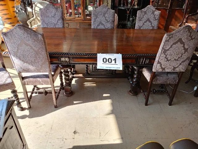 Mesa com seis cadeiras colonial em jacarandá  - Foto 3