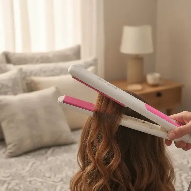 Prancha chapinha Remington s1300 rosa e branca - Foto 3