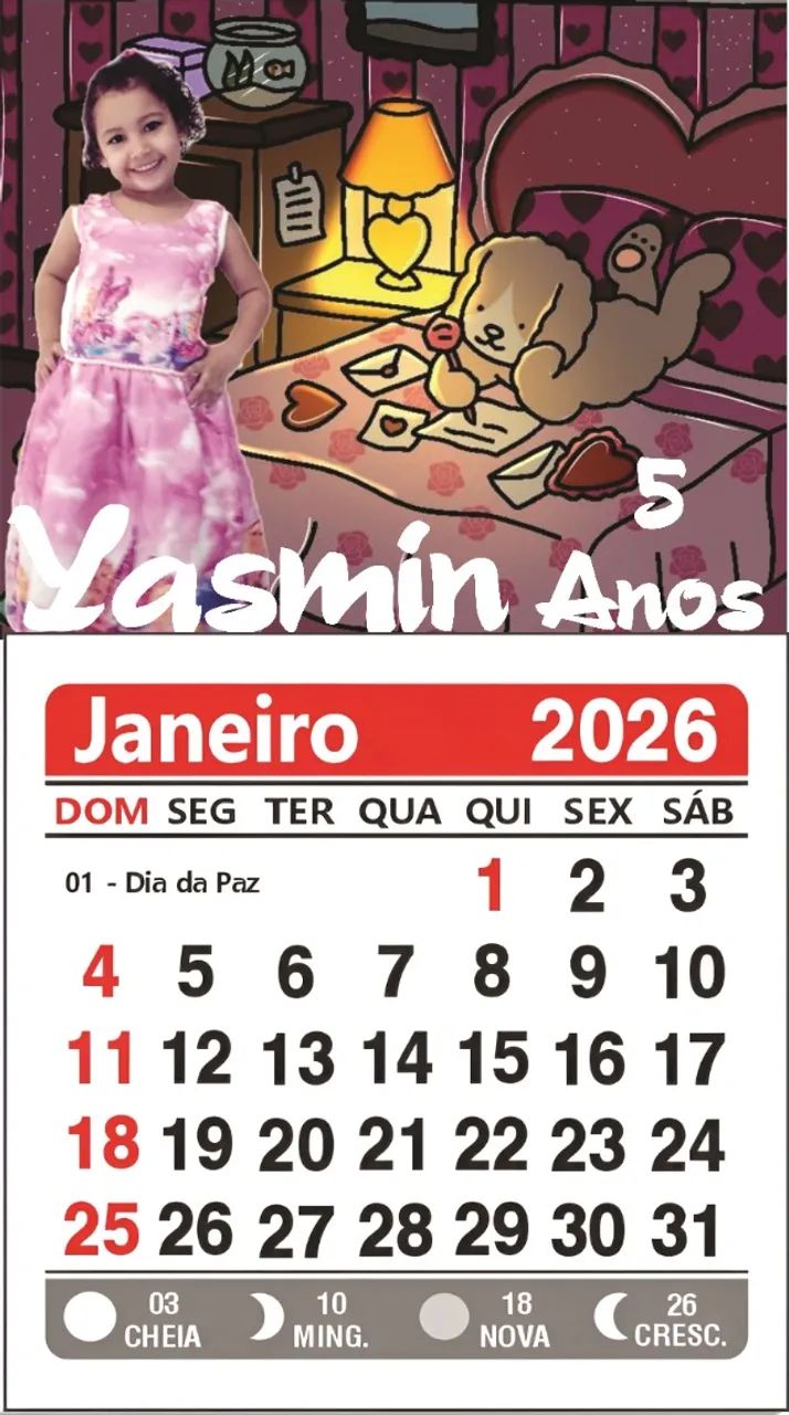 Lembrancinha Mini Calendário 5x9cm 40 Unidade Personalizado - Foto 2