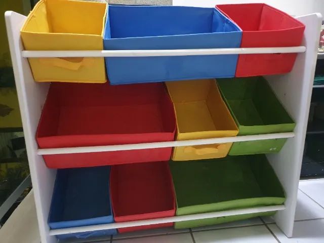 Estante Armário Guarda Brinquedo Montessoriano Cores Vibrantes - Foto 3