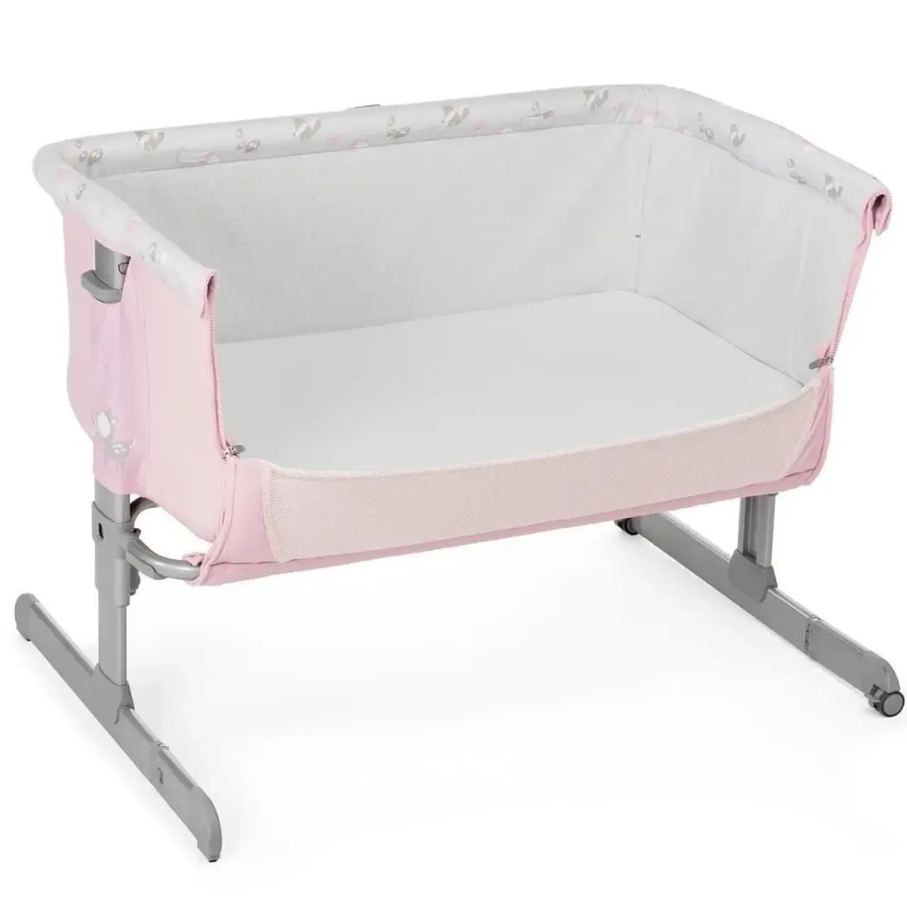 Berço portátil que acopla na cama chicco next2me princess menina rosa e cinza - Foto 3