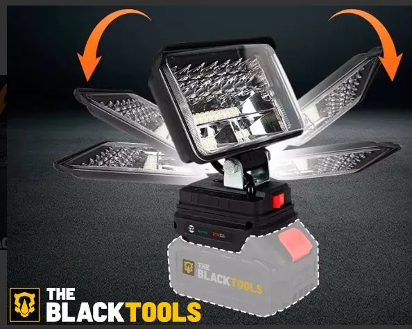 Lanterna Refletor Lampada Luz Led 18w A Bateria 21v Portátil Recarregável 127/220v Bivolt  - Foto 3