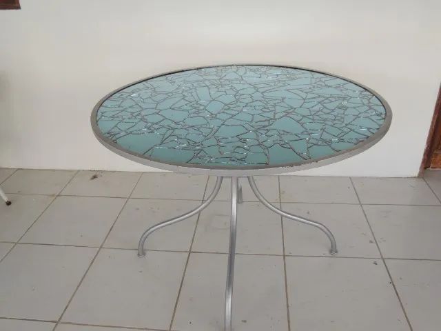 Mesa em Mosaico de espelho azul - Foto 2