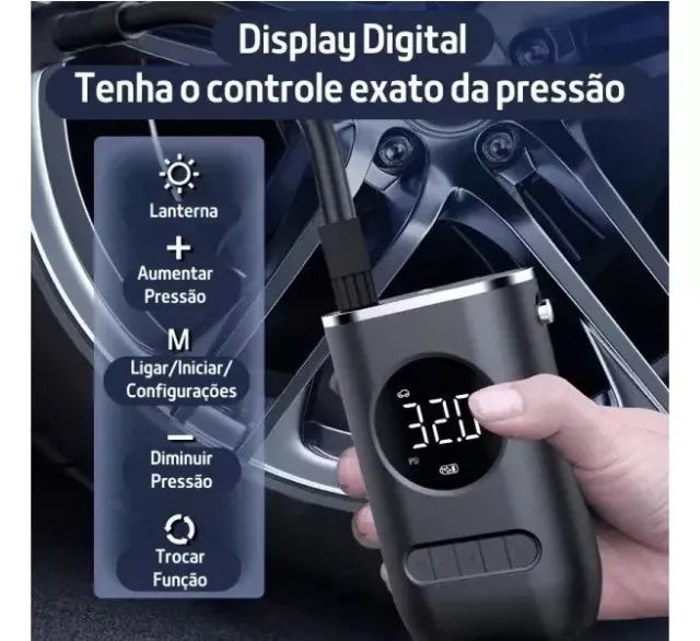 Bomba De Pneu e outros  Car Sem Fio 150 Psi Luz De Emergência Led Com Bateria Recarregável - Foto 5