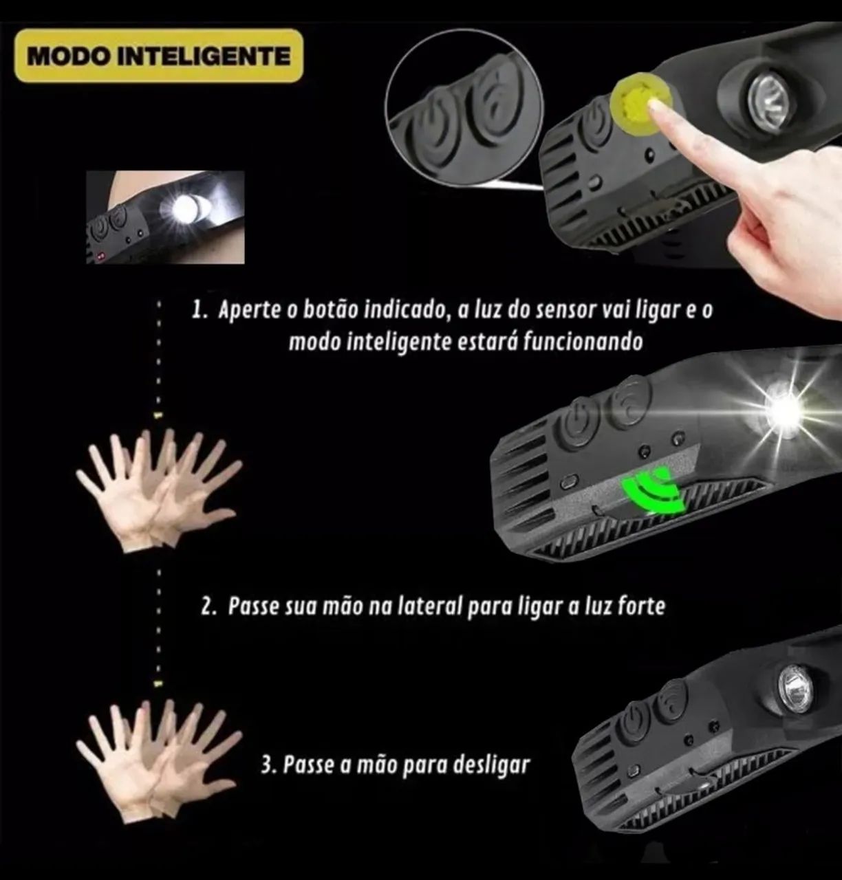 Lanterna de Cabeça led triplo - Foto 5