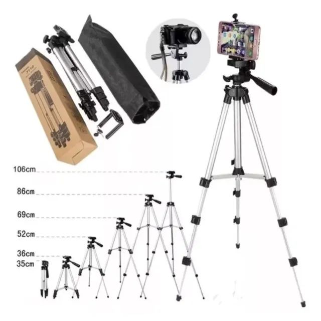 Tripé Universal Com Nível Câmeras Celulares 1,02m - Foto 3